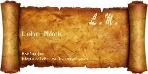 Lehr Márk névjegykártya